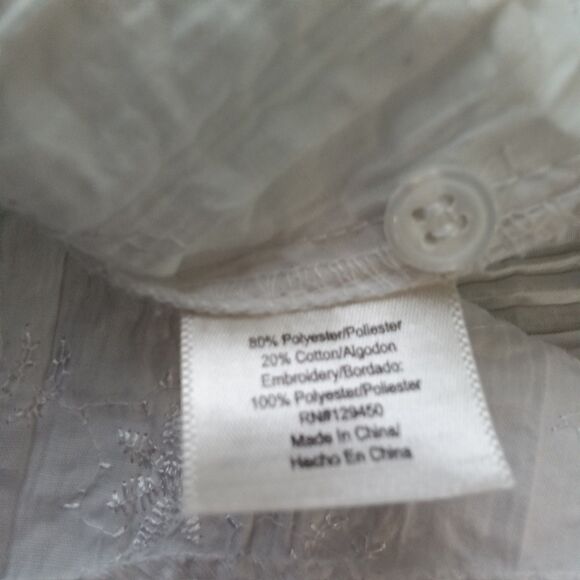 Unbranded Womens Medium White 3/sleeve‎ Buton Up Blouse Floral - Picture 14 of 16